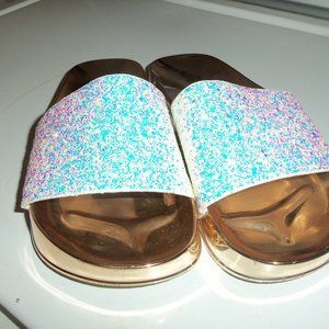 Women's Bling Sandals White Glitter 8